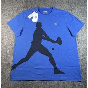 Lacoste Sport Novak Djokovic T Shirt Mens 3XL Outline Graphic AOP Blue - NWT